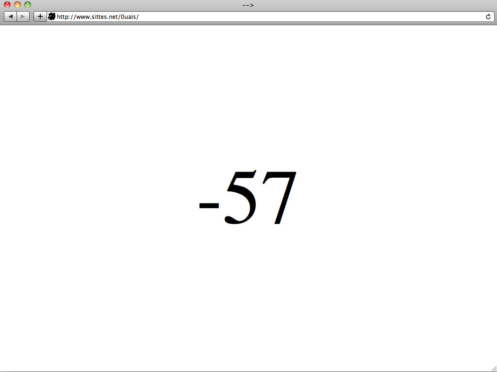 Claude Closky, ‘0uai! [Yeah!]’, 2004, web flyer, Javascript (http://www.sittes.net/0uais).